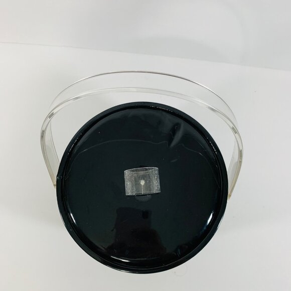 MCM Black Gold Ice Bucket Lucite Lid Handle VTG Barware Bar Cart Regency Decor - Picture 9 of 13